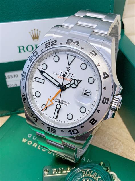 rolex white dial|rolex explorer ii watch.